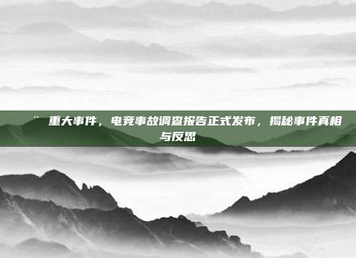 🚨 重大事件，电竞事故调查报告正式发布，揭秘事件真相与反思